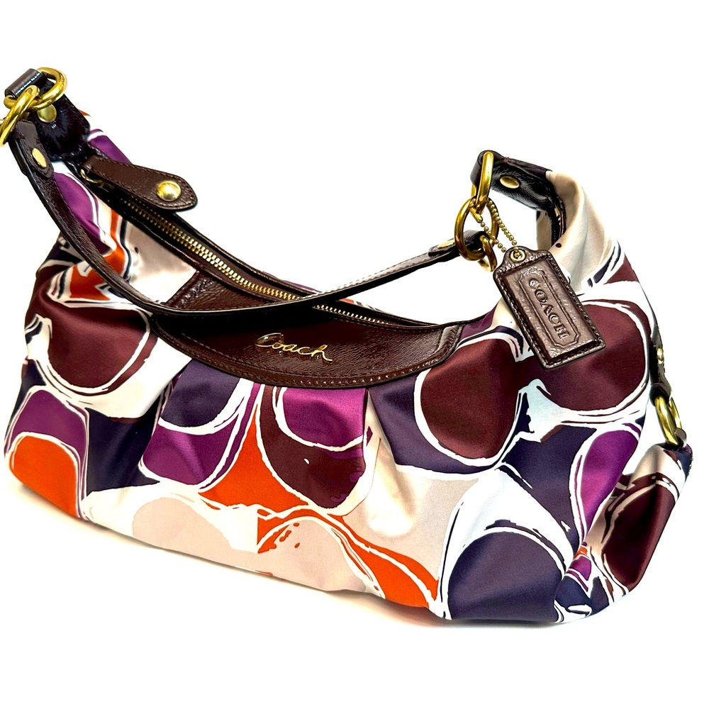 NWOT Coach Ashley Hand Drawn Scarf Print Hobo Shoulder Bag 20063. Perfect state!